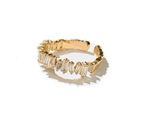 ailov Ewigkeitsring mit Smaragdschliff, Zirkonia, unregelmäßig, verstellbar, offen, stapelbar, Freundschaftsring ailov Ewigkeitsring mit Smaragdschliff, Zirkonia, unregelmäßig, verstellbar, offen, stapelbar, Freundschaftsring von ailov