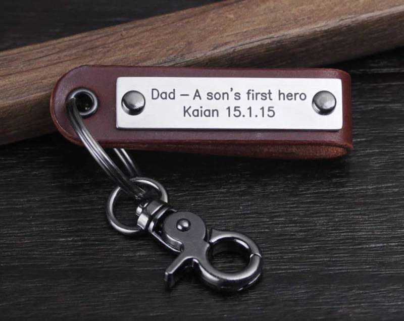 Herren Schlüsselanhänger Aus Leder - Handgefertigter Für Papa, Vater Einzigartige Geschenkidee Tag Weihnachtsgeschenk von aimeehandmade