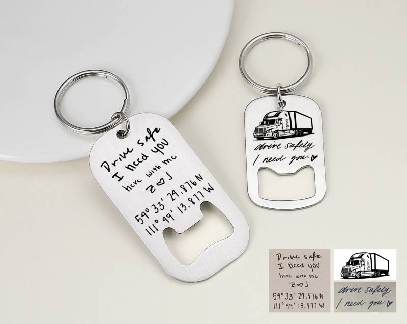 Personalisierte Tatsächliche Handschrift Flaschenöffner Benutzerdefinierte Bierflaschenöffner Vatertagsgeschenk Papa Geschenk Schlüsselbund Für von aimeestore
