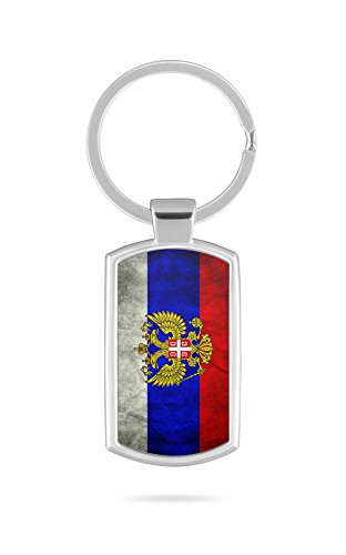 Schlüsselanhänger mit Gravur Wunschtext Name Russland Wappen von aina