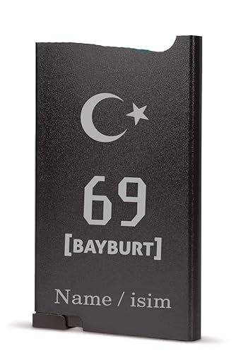 Bayburt Kreditkartenetui mit Namen aus Aluminium Personalisiert Portmonee von Aina