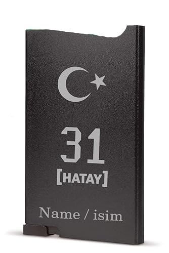 Hatay Kreditkartenetui mit Namen aus Aluminium Personalisiert Portmonee von Aina