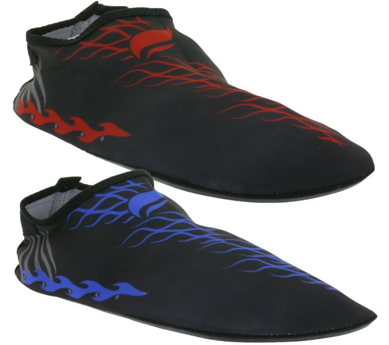 airjoy Neopren-Bade-Schuhe mit herausnehmbarer Innensohle Wasser-Schuhe mit farblichen Highlights 7654618 Schwarz/Blau oder Schwarz/Rot von airjoy