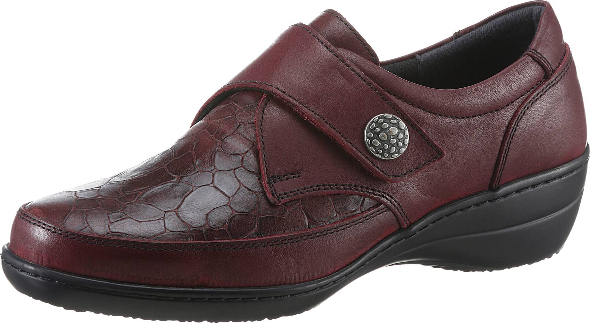 Sieh an! Damen Klettschuh bordeaux-bedruckt von airsoft comfort+