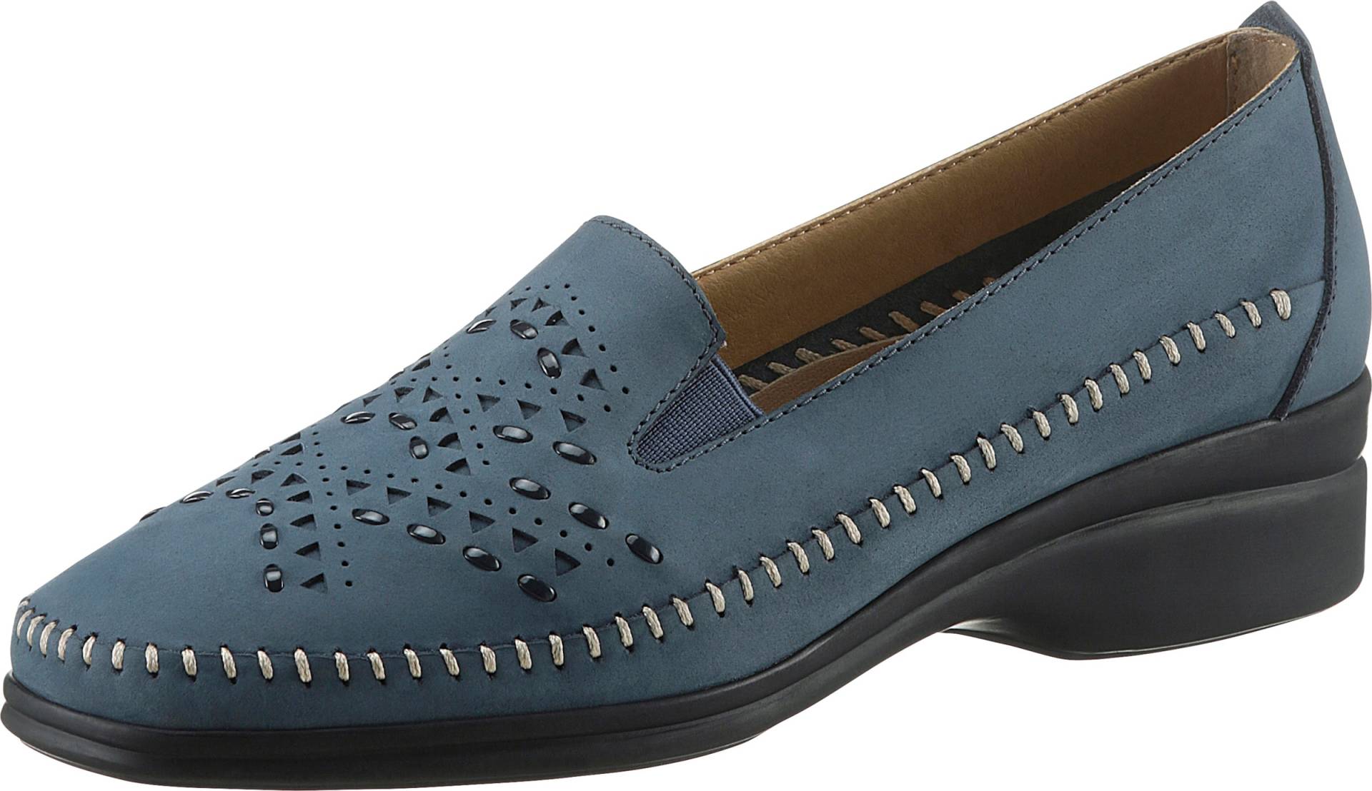 Sieh an! Damen Slipper jeansblau von airsoft comfort+