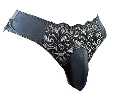 aishani Herren-Unterwäsche, Unterwäsche, Slip, Sissy Pouch Höschen für Männer - Schwarz - Medium von aishani