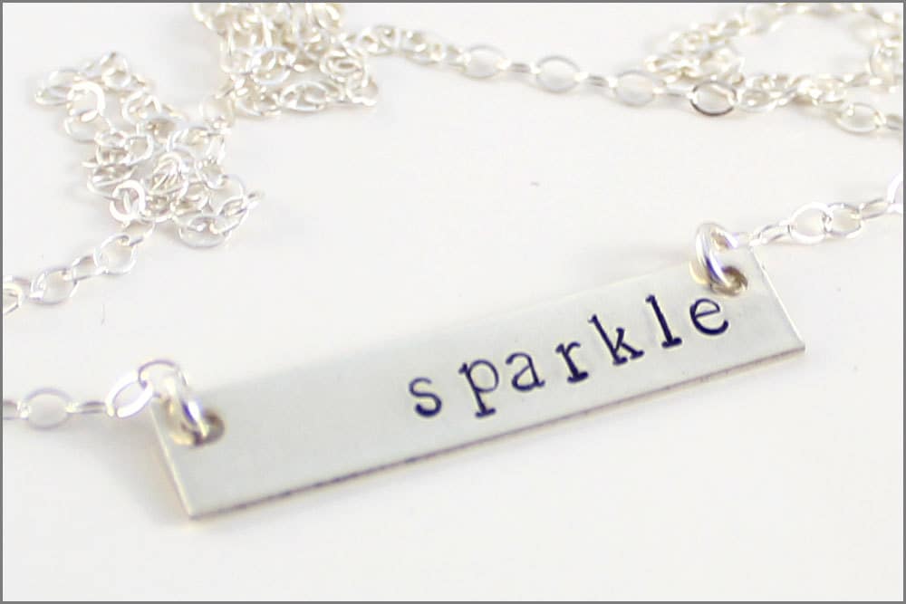 Benutzerdefinierte Sterling Silber Bar Halskette Personalisierter Inspiration Schmuck von akaoriginals