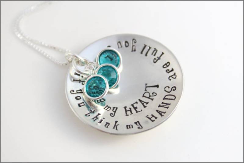 sterling Silber Geburtsstein Halskette Für Mama von akaoriginals