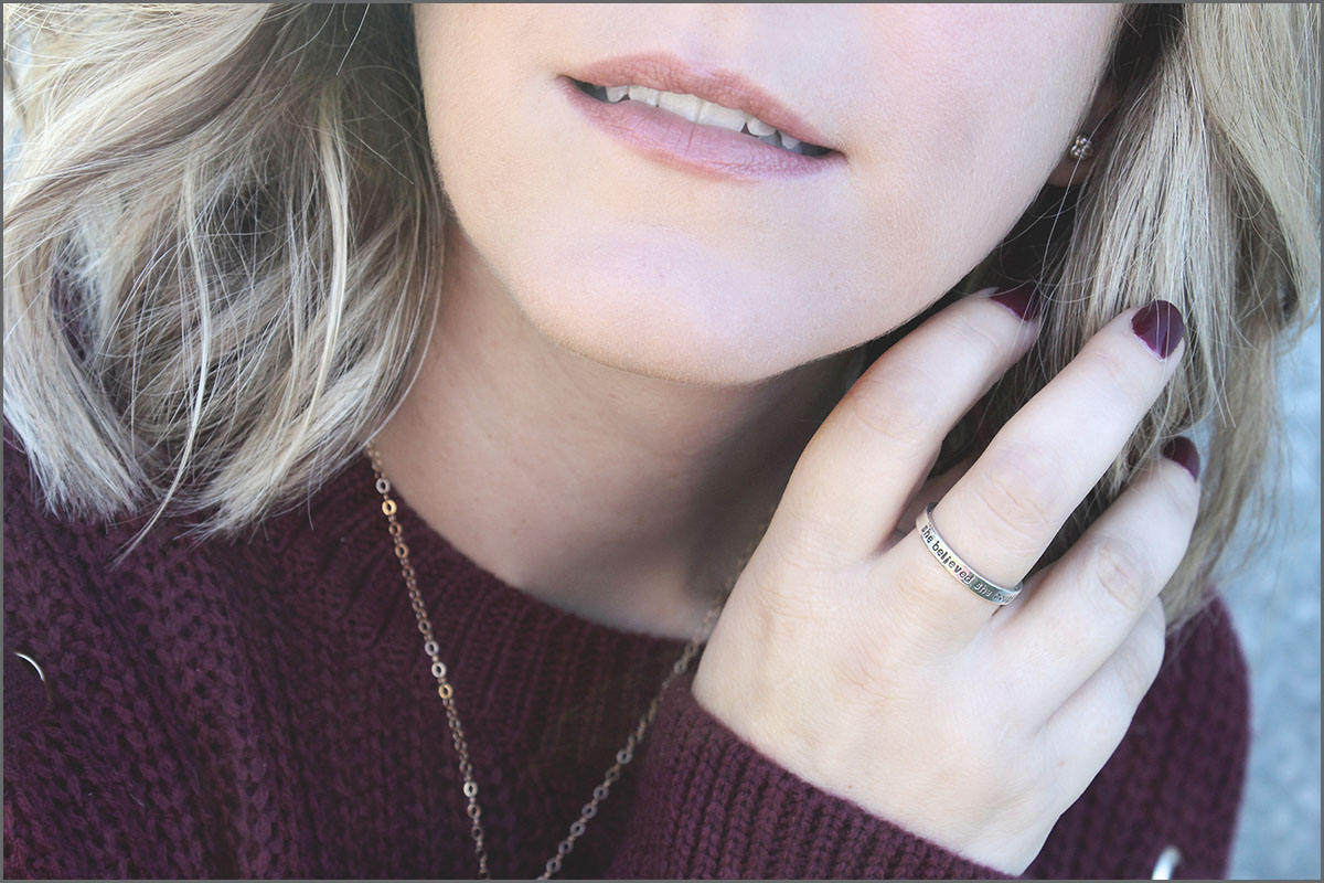 Personalisierte Sterling Silber Stapeln Name Ring von akaoriginals