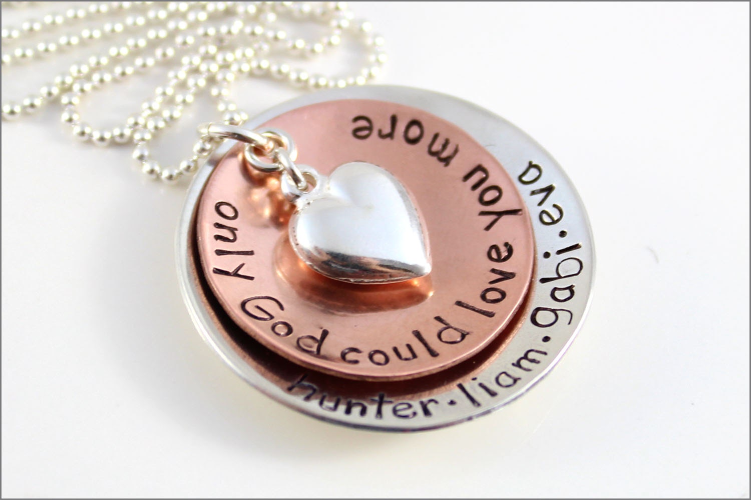 Personalisierte Namenskette Für Mama Gemischtes Metall Sterling Silber Herz von akaoriginals