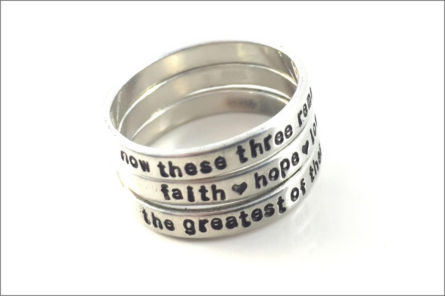 sterling Silber Ringe Glaube, Liebe, Hoffnung von akaoriginals