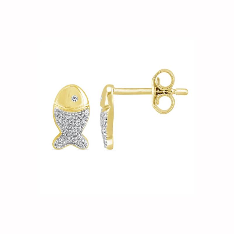 14K Gold Ohrringe, Gold Ohrring, Weißgold Rose Weißer Diamant, Diamant-Ohrring, Goldenen Gold-Fisch-Ohrring 14K Gold Ohrringe, Gold Ohrring, Weißgold Rose Weißer Diamant, Diamant-Ohrring, Goldenen Gold-Fisch-Ohrring von akkjewels