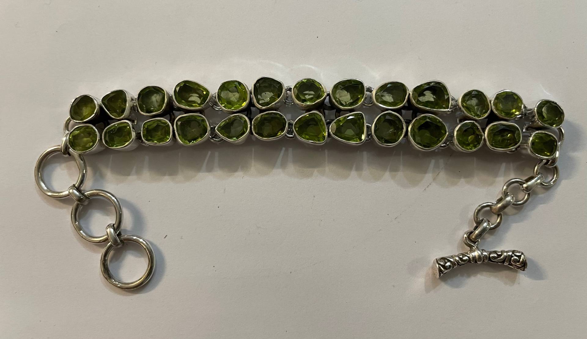 Silber Armband, Peridot Armband, Edelstein Armband, 925 Armband, Schliff Stein Peridot Armband von akkjewels