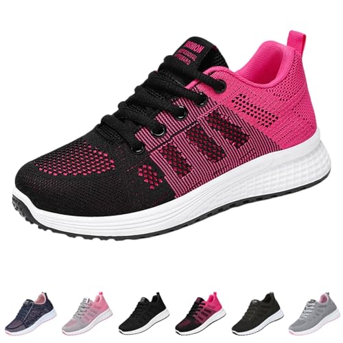 Damen-Tennisschuhe, Laufschuhe, Netzstoff, Sport-Sneaker, Luftkissen, Sport-Turnschuhe, Schnürung, leger, Fitnessstudio, Tennis, Sneaker, rutschfest, Jogging-Turnschuhe, atmungsaktiv, Fitness-Sneaker von akwuiopt