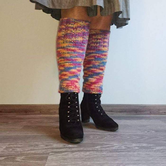 Wolle Bein Stulpen Gamaschen Frauen Warmen Gestrickte Beinlinge Winter Bunt Geschenk Legging Boot Fallen von alLjubava