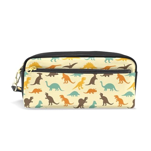 ALAZA Federmäppchen, niedliches Dinosaurier-Make-up-Tasche, Geldbörse, großes Fassungsvermögen, wasserdicht, Schule, Reißverschluss, mehrere Fächer, für Studenten, Frauen, Mädchen, Dinosaurier R0485, von alaza
