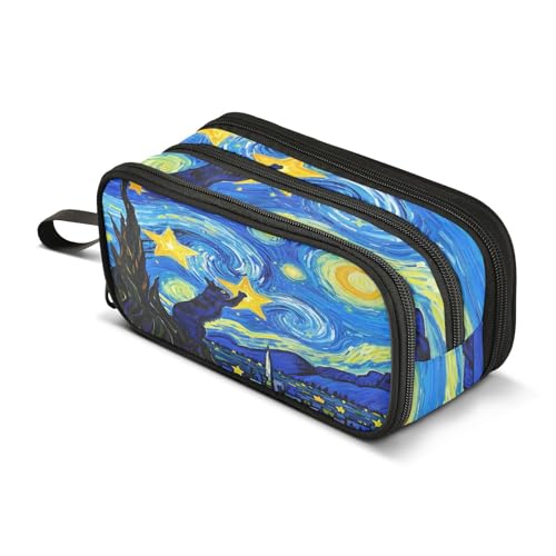 ALAZA Federmäppchen für Ölgemälde, Motiv: Katze, Sternenhimmel, großes Stifteetui, Schreibwarentasche für Mädchen, Jungen, Erwachsene, Schule, Büro ALAZA Federmäppchen für Ölgemälde, Motiv: Katze, Sternenhimmel, großes Stifteetui, Schreibwarentasche für Mädchen, Jungen, Erwachsene, Schule, Büro von alaza