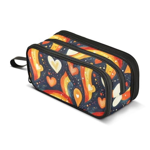 ALAZA Federmäppchen mit Herzmotiv, abstraktes Ölgemälde, großes Federmäppchen, Schreibwaren, Federmäppchen, Halter für Mädchen, Jungen, Erwachsene, Schule, Büro ALAZA Federmäppchen mit Herzmotiv, abstraktes Ölgemälde, großes Federmäppchen, Schreibwaren, Federmäppchen, Halter für Mädchen, Jungen, Erwachsene, Schule, Büro von alaza