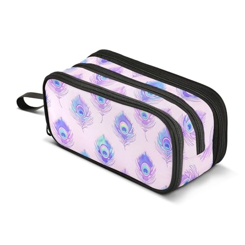 ALAZA Federmäppchen mit Pfauenfedern, Pastellfarben, Aquarellfarben, großes Stifteetui, Schreibwaren-Tasche für Mädchen, Jungen, Erwachsene, Schule, Büro ALAZA Federmäppchen mit Pfauenfedern, Pastellfarben, Aquarellfarben, großes Stifteetui, Schreibwaren-Tasche für Mädchen, Jungen, Erwachsene, Schule, Büro von alaza