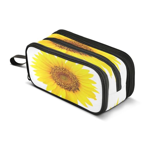 ALAZA Federmäppchen mit Sonnenblumenblütenmotiv, für Studenten, Schule, Büro, Gelb, mehrfarbig, L von alaza