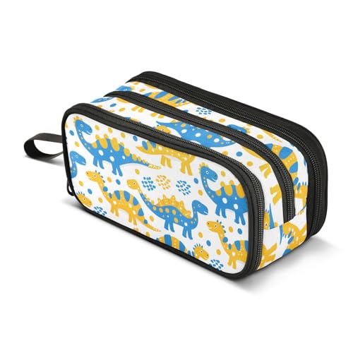ALAZA Federmäppchen mit niedlichem Dinosaurier-Motiv, großes Stifteetui, Schreibwaren-Tasche für Mädchen, Jungen, Erwachsene, Schule, Büro von alaza