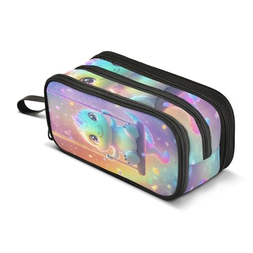 ALAZA Federmäppchen mit schwingendem Dinosaurier-Motiv, großes Stifteetui, Schreibwaren-Tasche für Mädchen, Jungen, Erwachsene, Schule, Büro von alaza
