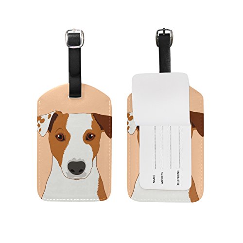 ALAZA Mops-Hund Kofferanhänger mit PU-Leder-Tasche Tag Travel Koffer ID Identifier-Gepäck-Aufkleber von alaza
