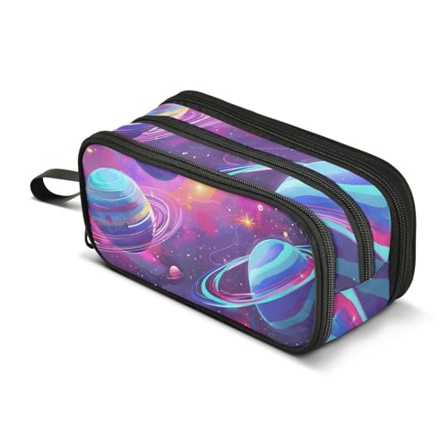 ALAZA Space Planets Federmäppchen, großes Stifteetui, Schreibwaren-Tasche für Mädchen, Jungen, Erwachsene, Schule, Büro von alaza