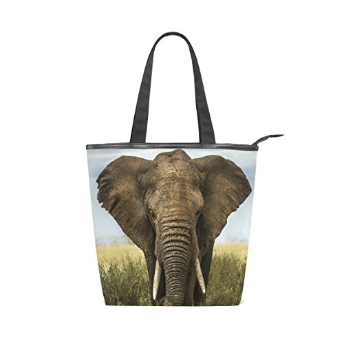 ALAZA Tote Leinwand Umhängetasche Elefant Handtasche von alaza