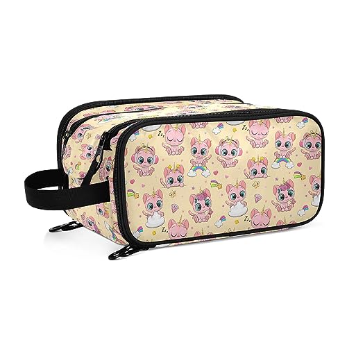 Große Make-up-Tasche, Make-up-Organizer, Make-up-Reisetasche, Make-up-Tasche, Kosmetiktasche, Kulturbeutel, Frosch, Make-up, Aufbewahrung, Kosmetikkoffer mit Make-up-Pinselhalter für Frauen, Mädchen, von alaza