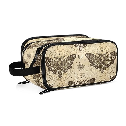 Große Make-up-Tasche Make-up-Organizer, Make-up-Reisetasche, Make-up-Tasche, Kosmetiktasche, Kulturbeutel, Gothic, rosa Totenkopf, Mädchen, Make-up, Aufbewahrung, Schminkkoffer mit von alaza