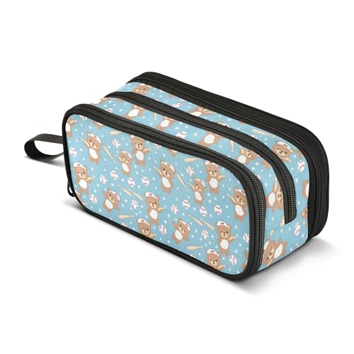 Großes Federmäppchen, großes Fassungsvermögen, Federmäppchen, Stifteetui, 3 Fächer, kleine Enten und Gänseblümchen, Schule, Bürobedarf, Schreibwaren, Make-up-Tasche, Aufbewahrungs-Organizer für von alaza