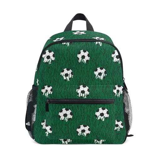 Jungen Mädchen Kleinkind Rucksack Kind Schultaschen, Abstrakt Fußball Muster Kinder Mini Kawaii Rucksäcke Rucksack Kleine Büchertasche Kinderrucksack mit Brustgurt Namensschild, Kugel 047, Einheitsgröße, Kinderrucksack von alaza