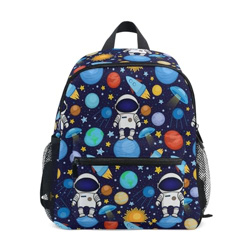 Jungen Mädchen Kleinkind Rucksack Kind Schultaschen, Cartoon Weltraum Kinder Mini Kawaii Rucksäcke Rucksack Kleine Büchertasche Kinderrucksack mit Brustgurt Namensschild, Galaxy 144, Einheitsgröße, Kinderrucksack von alaza