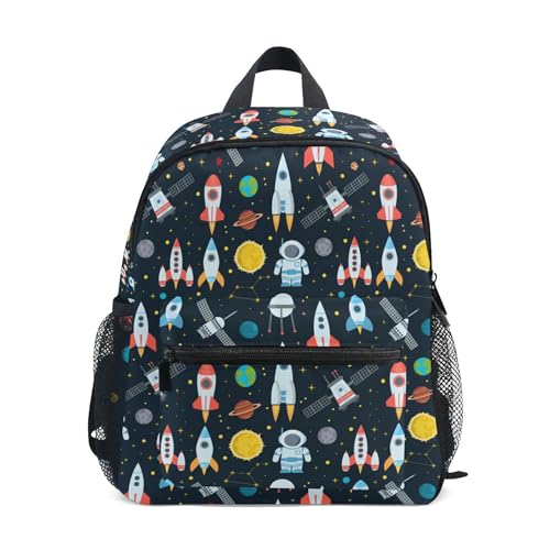 Jungen Mädchen Kleinkind Rucksack Kind Schultaschen, Cartoon Weltraum Kinder Mini Kawaii Rucksäcke Rucksack Kleine Büchertasche Kinderrucksack mit Brustgurt Namensschild, Galaxy 146, Einheitsgröße, Kinderrucksack von alaza