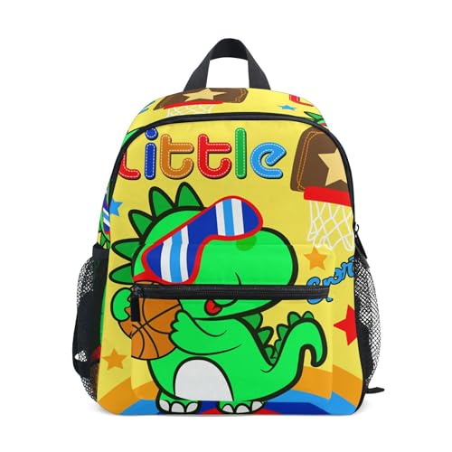 Jungen Mädchen Kleinkind Rucksack Kind Schultaschen, Cool Grün Dinosaurier Cartoon Kinder Mini Kawaii Rucksäcke Rucksack Kleine Büchertasche Kinderrucksack mit Brustgurt Namensschild, Dinosaurier 160, Einheitsgröße, Kinderrucksack von alaza