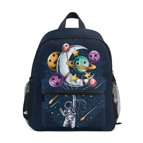 Jungen Mädchen Kleinkind Rucksack Kind Schultaschen, Cool Grün Dinosaurier Cartoon Kinder Mini Kawaii Rucksäcke Rucksack Kleine Büchertasche Kinderrucksack mit Brustgurt Namensschild, Galaxy 158, Einheitsgröße, Kinderrucksack von alaza