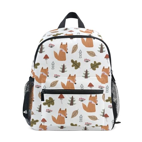 Jungen Mädchen Kleinkind Rucksack Kind Schultaschen, Lustige Frösche Kinder Mini Kawaii Rucksäcke Rucksack Kleine Büchertasche Kinderrucksack mit Brustgurt Namensschild, Fox 078, Einheitsgröße, Kinderrucksack von alaza