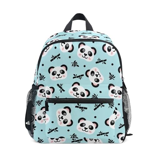 Jungen Mädchen Kleinkind Rucksack Kind Schultaschen, Mops GOG Hund Graffiti Kinder Mini Kawaii Rucksäcke Rucksack Kleine Büchertasche Kinderrucksack mit Brustgurt Namensschild, Panda 149, Einheitsgröße, Kinderrucksack von alaza