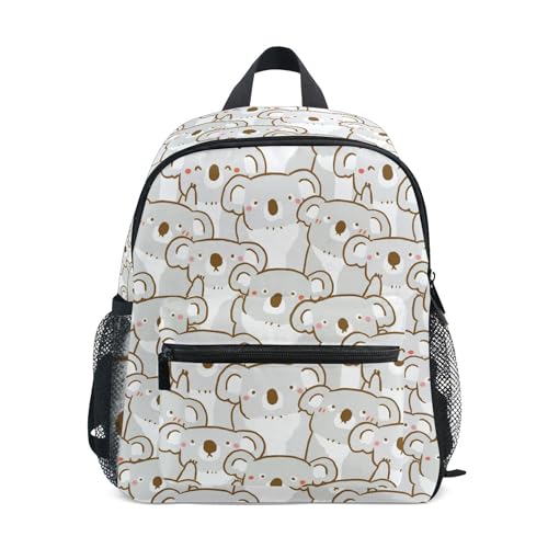 Jungen Mädchen Kleinkind Rucksack Kind Schultaschen, Niedlich Cartoon Verspielter Frosch Kinder Mini Kawaii Rucksäcke Rucksack Kleine Büchertasche Kinderrucksack mit Brustgurt Namensschild, Koala 020, Einheitsgröße, Kinderrucksack von alaza