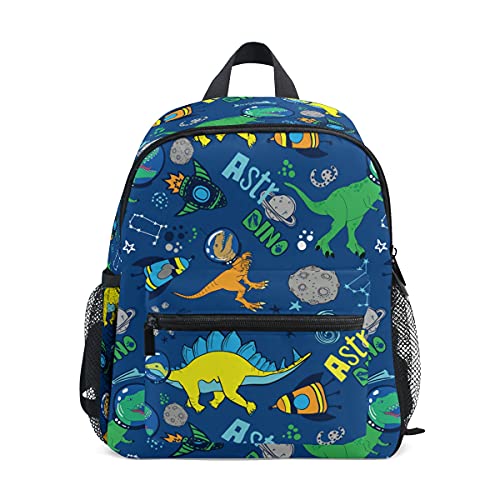 Kinderrucksack Junge Mädchen Kindergarten, Dinosaurier Raum Lässig Mini Backpack Büchertasche mit Brustgurt von alaza