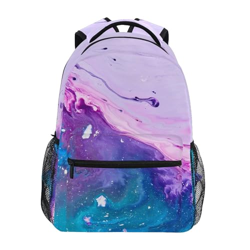 Kinderrucksack, Schultasche, Blaugrün, Türkis, Batikfärbung, große Kapazität, Studenten, Büchertasche, Rucksack für Jungen, Mädchen, Erwachsene, Teenager, Marmoriert 164, Einheitsgröße, Kinderrucksack von alaza