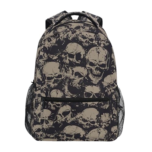 Kinderrucksack, Schultasche Magic Skulls Große Kapazität Studenten Büchertasche Rucksack Rucksack für Jungen Mädchen Erwachsene Teen, Skulls 021, Einheitsgröße, Kinderrucksack von alaza