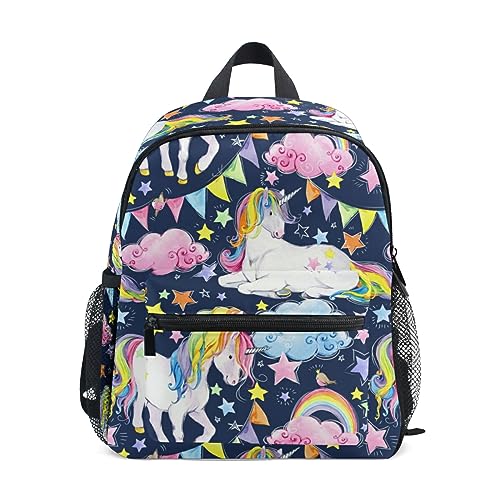 Junge Mädchen Kinderrucksack Kindergarten, Nettes Einhorn Lässig Mini Backpack Büchertasche mit Brustgurt von alaza