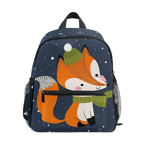 Junge Mädchen Kinderrucksack Kindergarten, Süßer Fuchs Lässig Mini Backpack Büchertasche mit Brustgurt von alaza