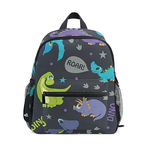 Kinderrucksack Junge Mädchen Kindergarten, Cartoon Niedlicher Dinosaurier Lässig Mini Backpack Büchertasche mit Brustgurt von alaza