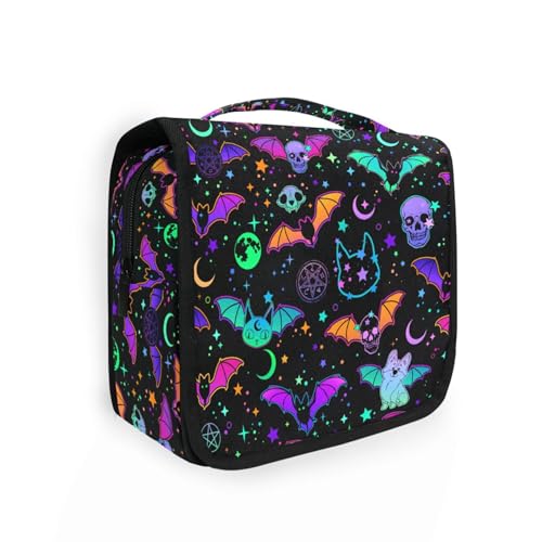 Kulturbeutel zum Aufhängen für Damen, Reisen, Totenkopf-Design, tragbare Reisetasche, Kulturbeutel, Make-up-Tasche, Kosmetiktasche, Skulls Z70, Einheitsgröße Kulturbeutel zum Aufhängen für Damen, Reisen, Totenkopf-Design, tragbare Reisetasche, Kulturbeutel, Make-up-Tasche, Kosmetiktasche, Skulls Z70, Einheitsgröße von alaza
