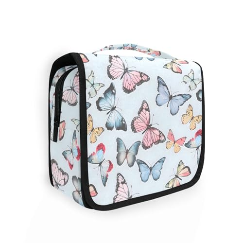 Kulturbeutel zum Aufhängen für Frauen, Reisen, Regenbogen-Leopardenmuster, Kulturbeutel, tragbare Reisetasche, Kulturbeutel, Make-up-Tasche, Kosmetiktasche, Schmetterlinge A8962, Einheitsgröße Kulturbeutel zum Aufhängen für Frauen, Reisen, Regenbogen-Leopardenmuster, Kulturbeutel, tragbare Reisetasche, Kulturbeutel, Make-up-Tasche, Kosmetiktasche, Schmetterlinge A8962, Einheitsgröße von alaza