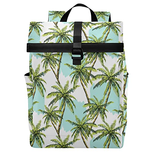 Reiserucksack für Damen und Herren, leicht, wasserdicht, Teenager, College, Laptop, Rucksack, Flamingo, Blumen und Blätter, lässiger Tagesrucksack, Anti-Diebstahl-Rucksack für Schule, Business, Arbeit, Tropical 019 von alaza