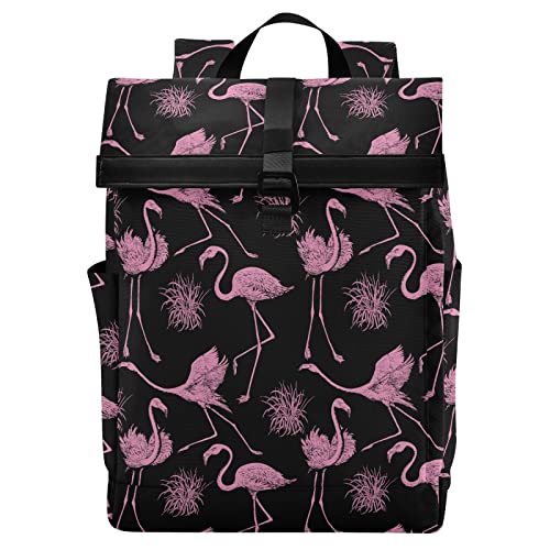 Reiserucksack für Damen und Herren, leicht, wasserdicht, Teenager, College, Laptop, Rucksack, bunte Libelle, Handgepäck, lässiger Tagesrucksack, Anti-Diebstahl-Rucksack für Schule, Business, Arbeit, Flamingo 116 von alaza